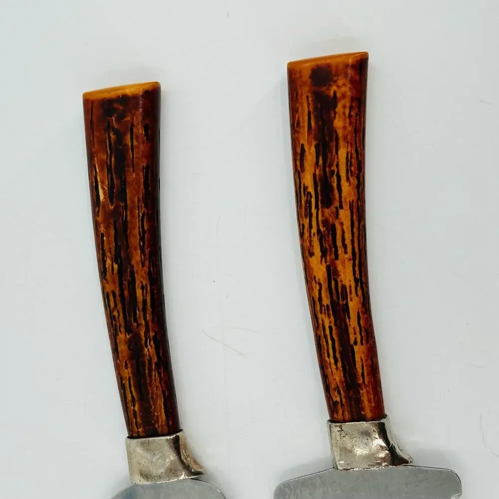 Amway Vintage Cheese Spreader Serrated Knife Cake Pie Slicer Set Stainless Steel